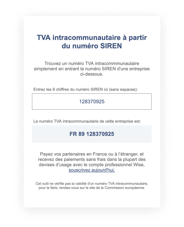 trouvez numero tva intracommunautaire